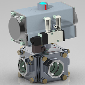 氣動內螺紋四通球閥